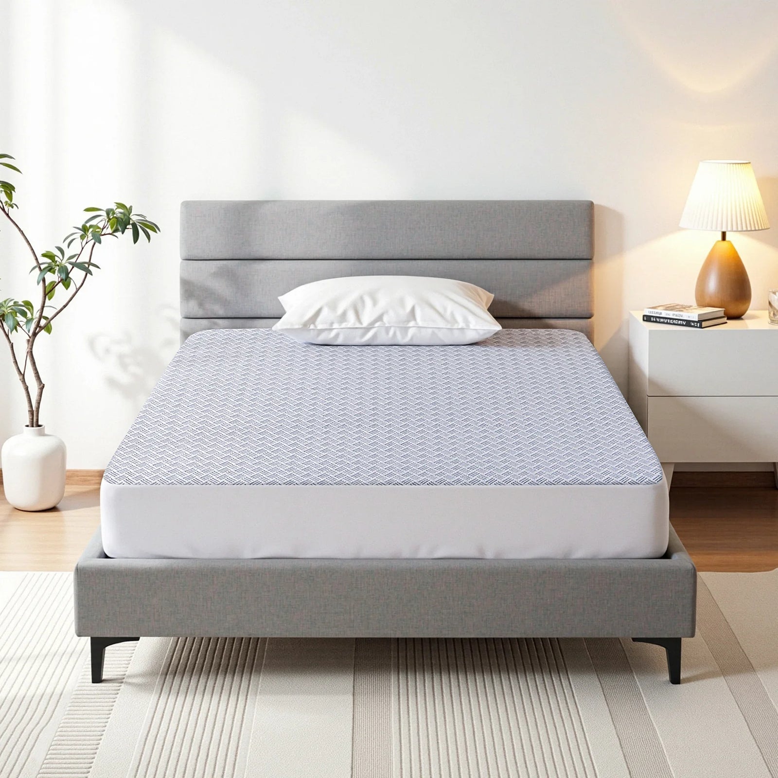 Cooling Mattress Protector Waterproof Deep Pocket Fitted Cover Single
