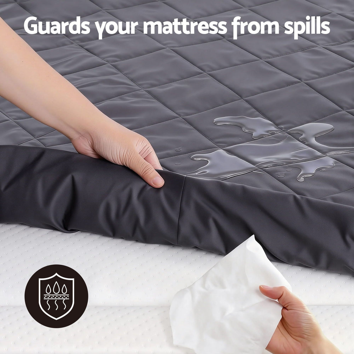 Waterproof Microfiber Mattress Protector, 360 Elastic Fit, Double Size