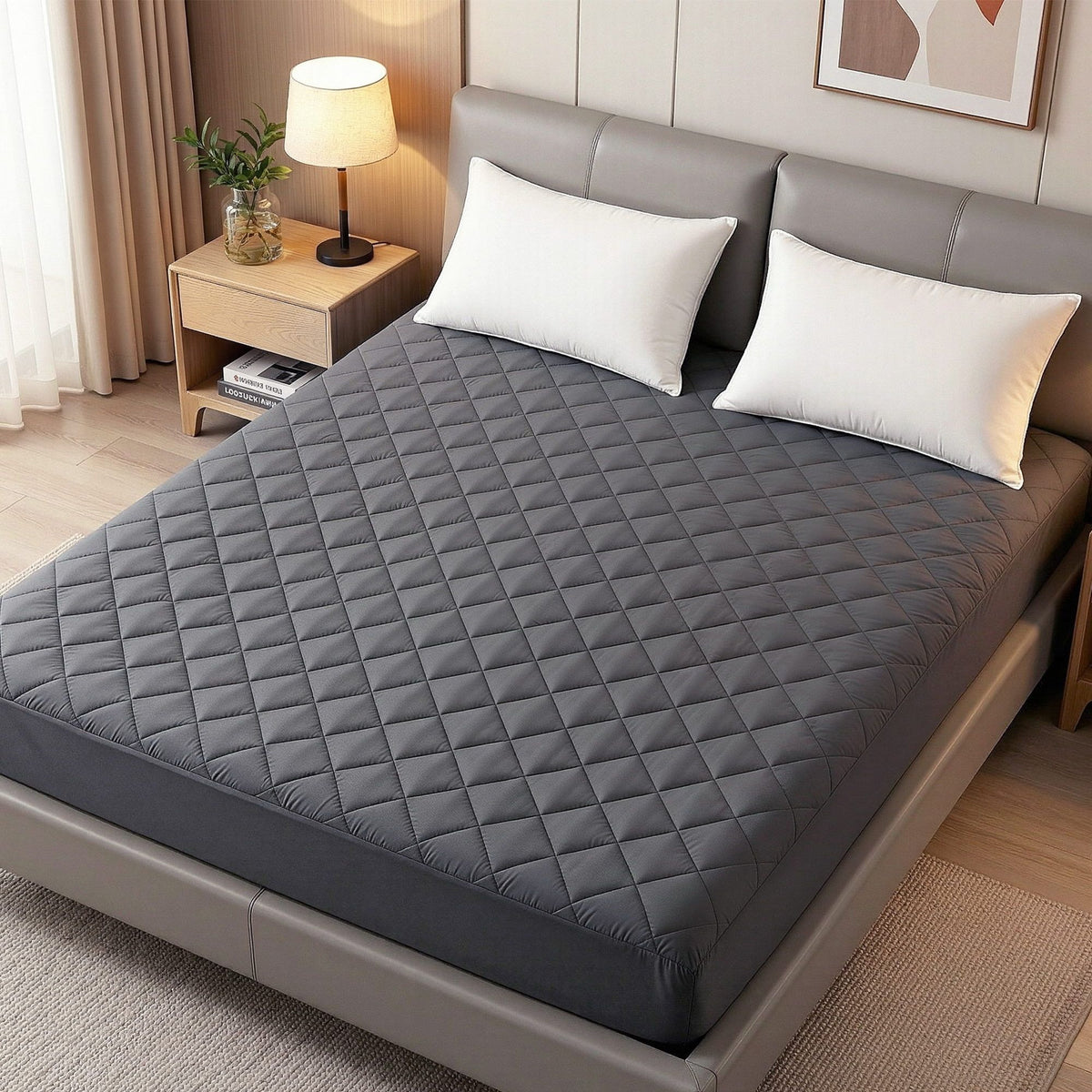 Waterproof Microfiber Mattress Protector, 360 Elastic Fit, Double Size