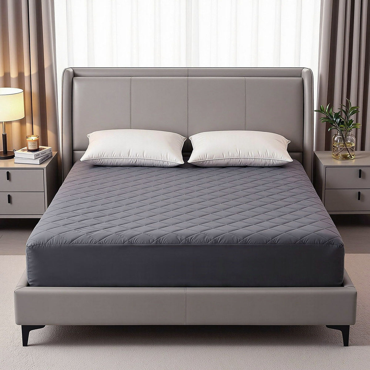 Waterproof Microfiber Mattress Protector, 360-Degree Elastic Fit, King Size