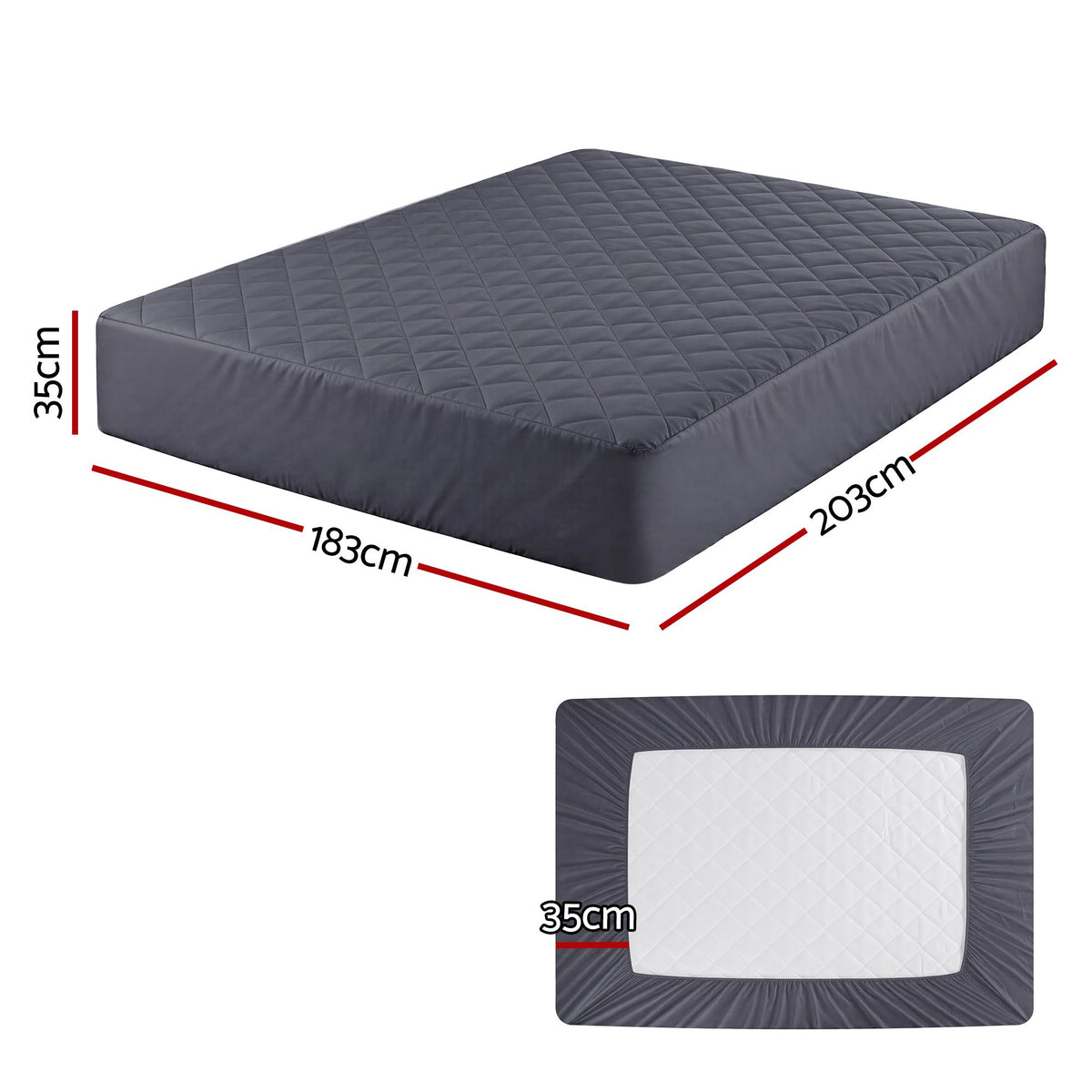 Waterproof Microfiber Mattress Protector, 360-Degree Elastic Fit, King Size