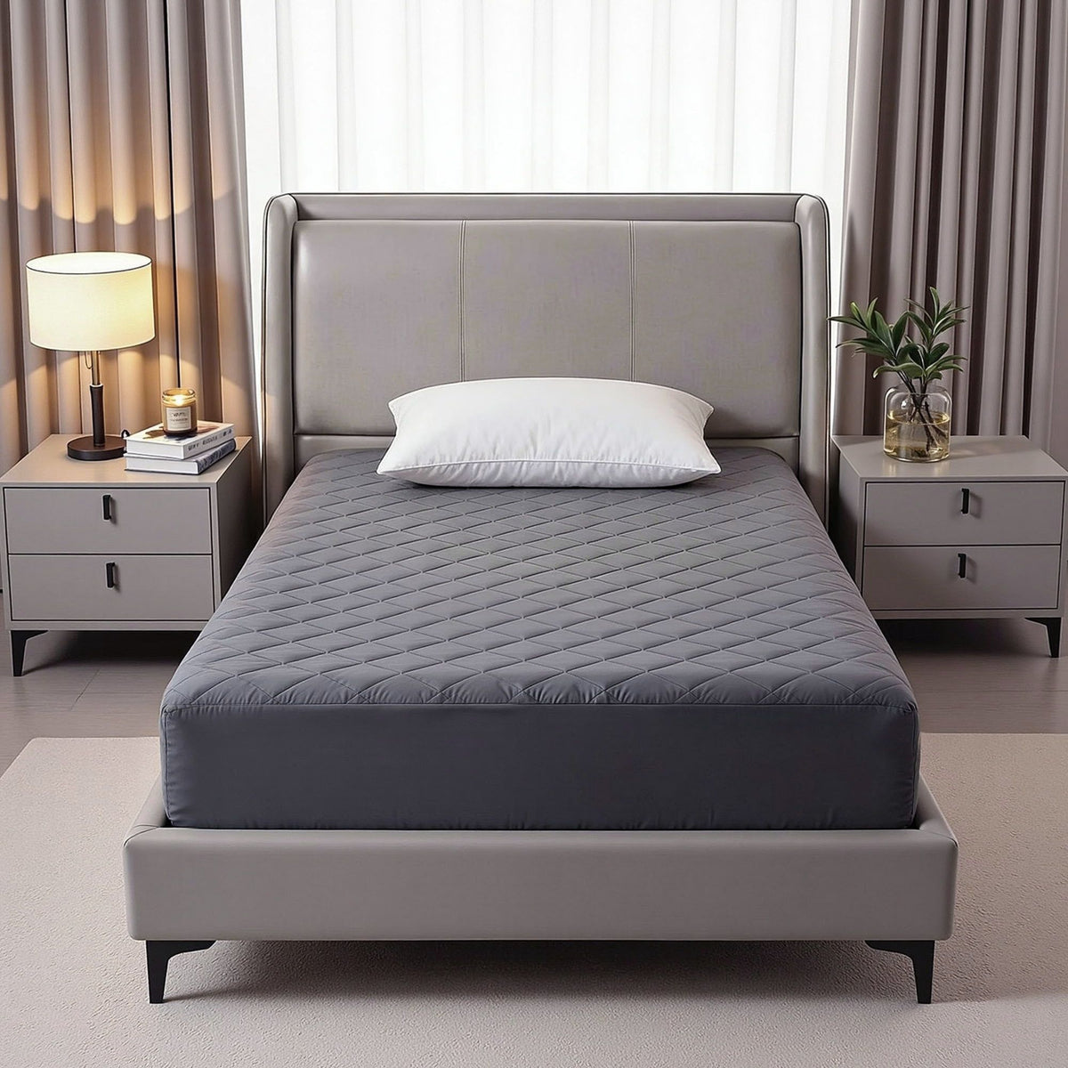 Waterproof Microfiber Mattress Protector, 360 Elastic Fit, King Single