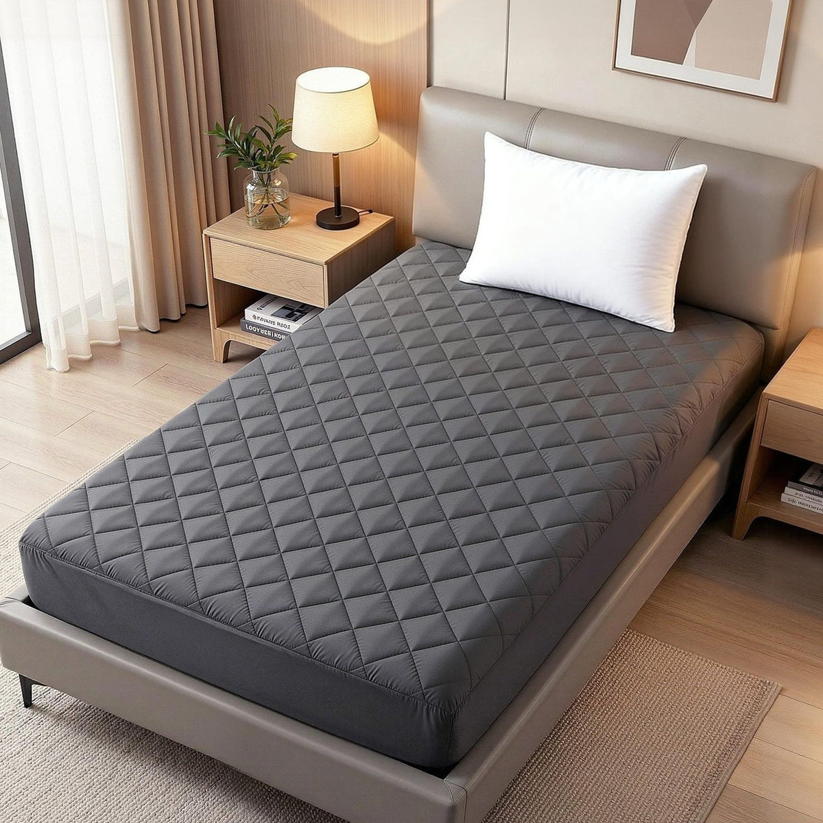 Waterproof Microfiber Mattress Protector, 360 Elastic Fit, King Single
