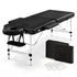 Massage Table 55cm Aluminium 2-Fold Portable 250kg with Bag Cover Black