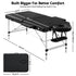 Massage Table 55cm Aluminium 2-Fold Portable 250kg with Bag Cover Black