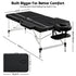 Massage Table 70cm Aluminium 2-Fold Portable 250kg with Bag Cover Black