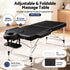 Massage Table 70cm Aluminium 2-Fold Portable 250kg with Bag Cover Black