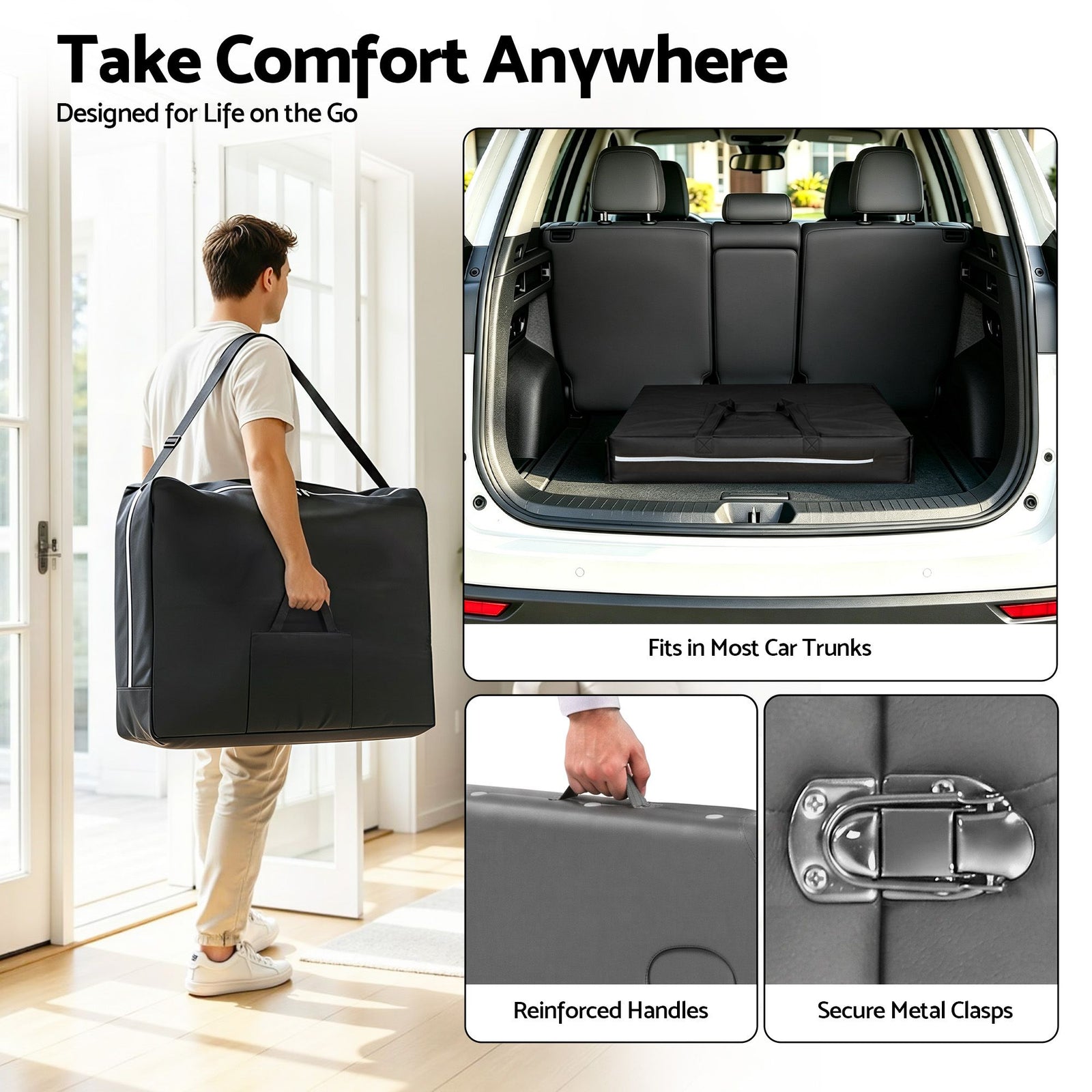Portable Massage Table Aluminium Folding 55cm Wide Adjustable Height