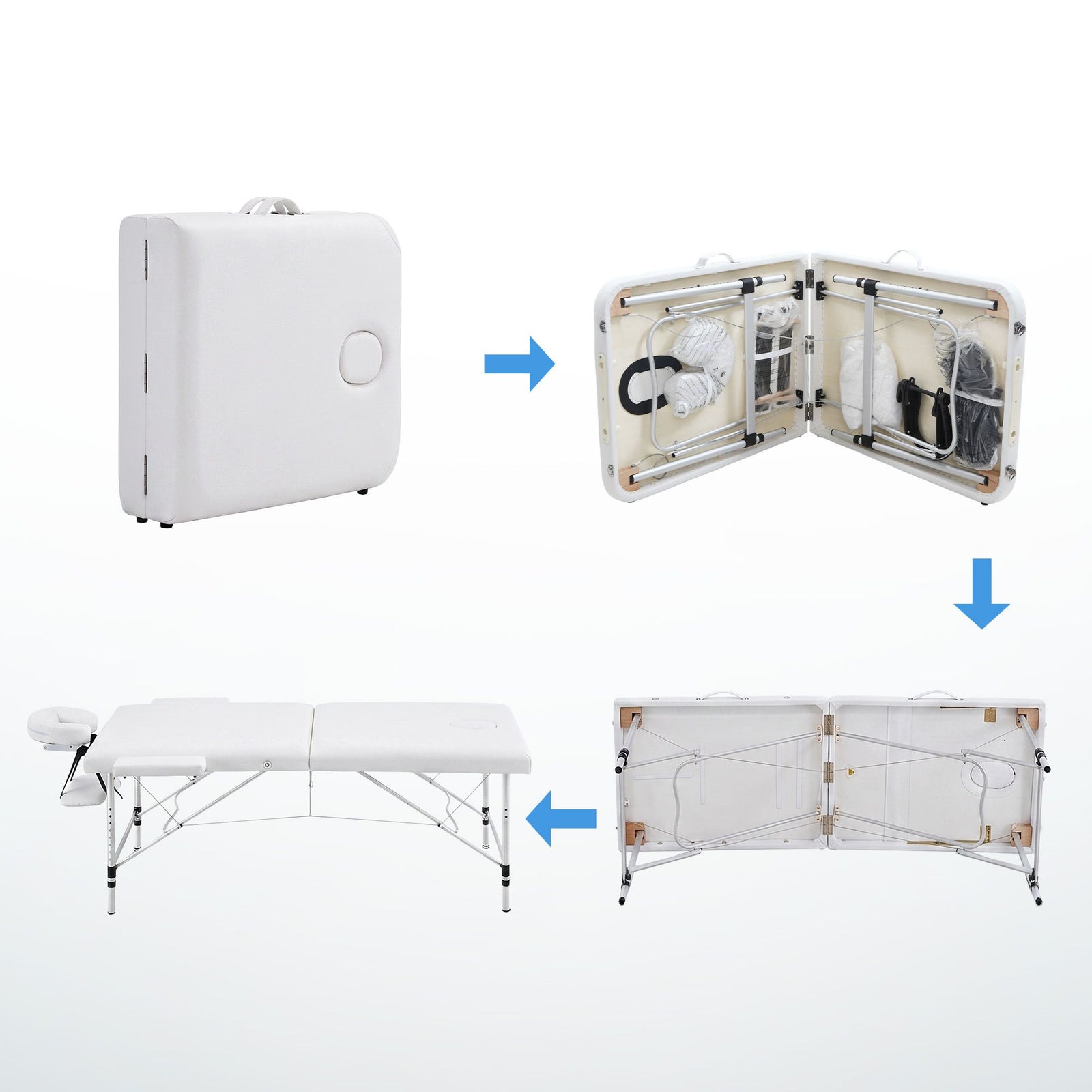 Portable Massage Table 75cm Folding Aluminium Spa Bed 250kg