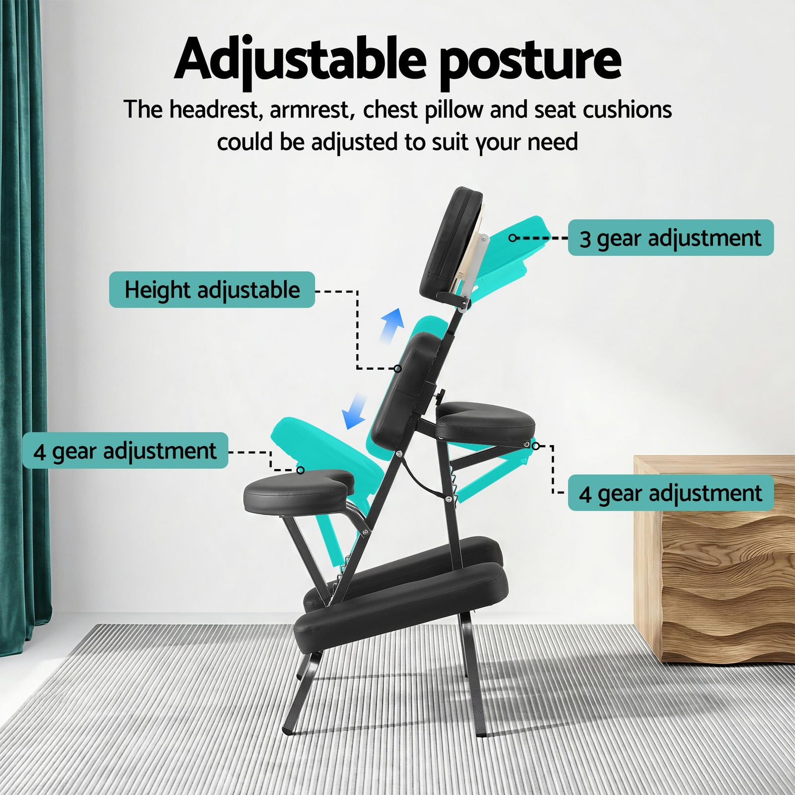 Portable Massage Chair Lightweight Folding Tattoo Lash Beauty Bed