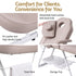 Zenses Beauty Bed with Stool, Beige, Adjustable Facial Massage Table, Tattoo Chair, Salon Services