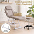 Zenses Beauty Bed with Stool, Beige, Adjustable Facial Massage Table, Tattoo Chair, Salon Services