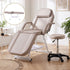 Zenses Beauty Bed with Stool, Beige, Adjustable Facial Massage Table, Tattoo Chair, Salon Services