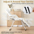 Zenses Beauty Bed with Stool, White, Adjustable Facial Massage Table, Tattoo Chair, Salon Services