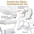Zenses Beauty Bed with Stool, White, Adjustable Facial Massage Table, Tattoo Chair, Salon Services