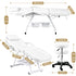 Zenses Beauty Bed with Stool, White, Adjustable Facial Massage Table, Tattoo Chair, Salon Services
