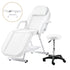 Zenses Beauty Bed with Stool, White, Adjustable Facial Massage Table, Tattoo Chair, Salon Services