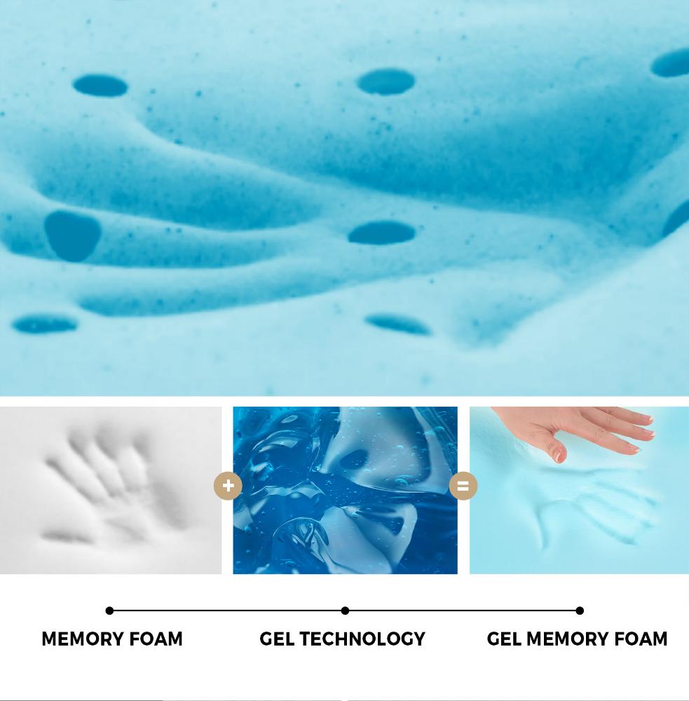 Memory Foam Mattress Topper Reversible Cool Gel 10cm King Single