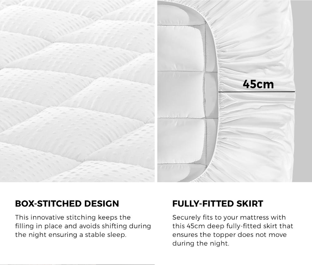 Mattress Topper Pillowtop Airflow Mesh 5cm King Single