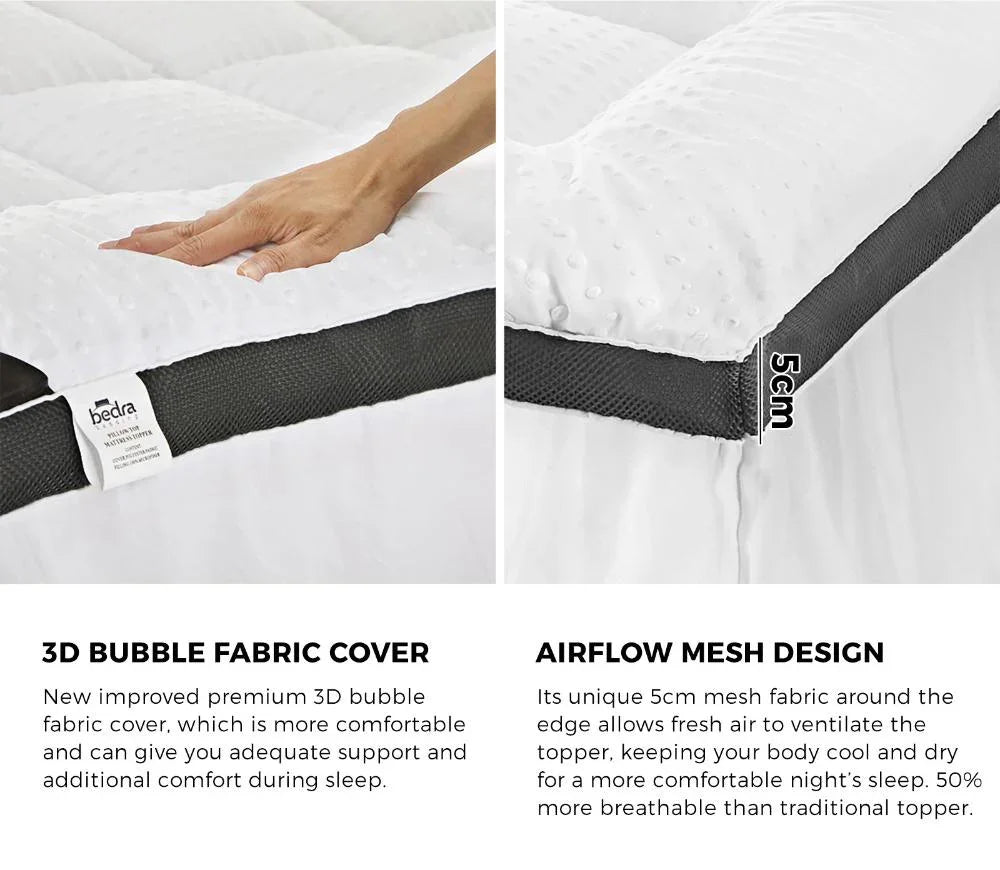 Mattress Topper Pillowtop Airflow Mesh 5cm Queen