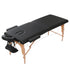 Massage Table 70cm Portable 2 Fold Wooden Beauty Waxing Therapy Bed Black
