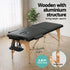 Massage Table 70cm Portable 2 Fold Wooden Beauty Waxing Therapy Bed Black