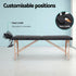 Massage Table 70cm Portable 2 Fold Wooden Beauty Waxing Therapy Bed Black