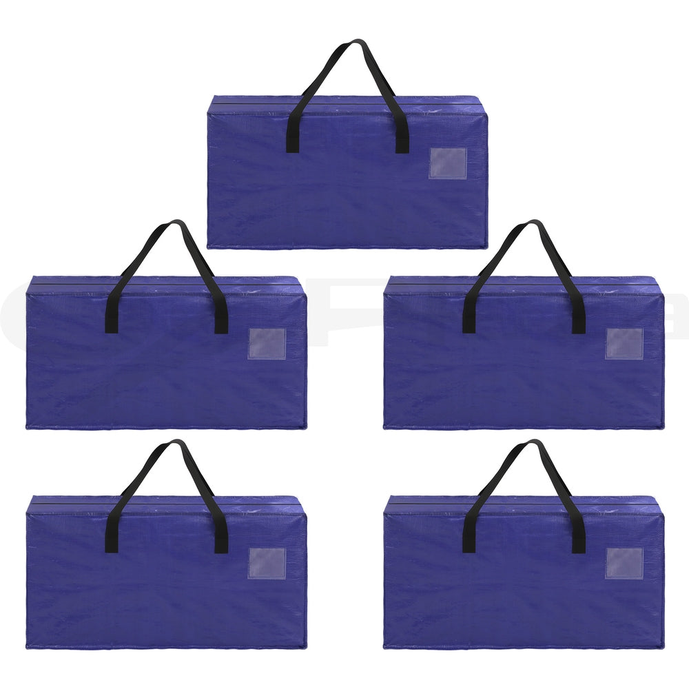 Moving Bags Heavy Duty Waterproof Backpack Straps Large Storage Totes 5 Pack Blue