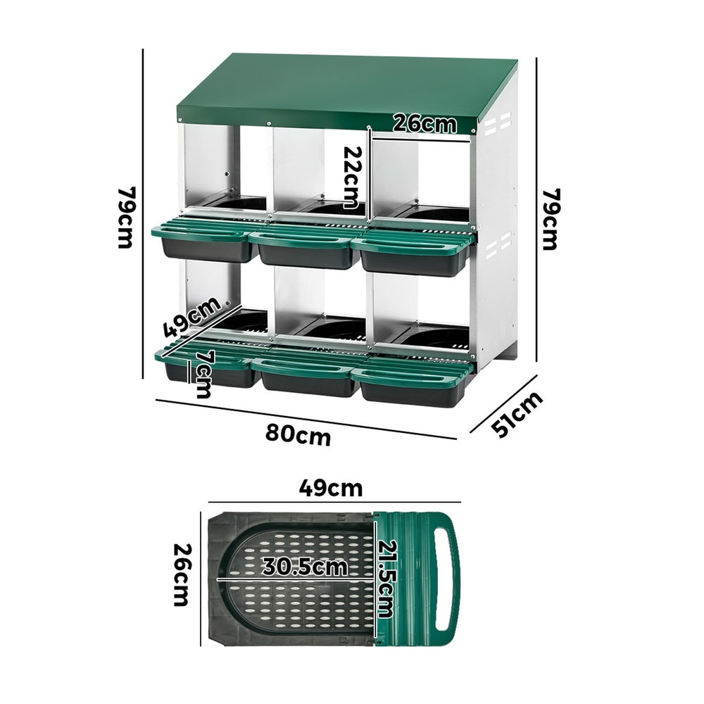 Alopet 6 Holes Chicken Nesting Box Hen Chook Laying Boxes