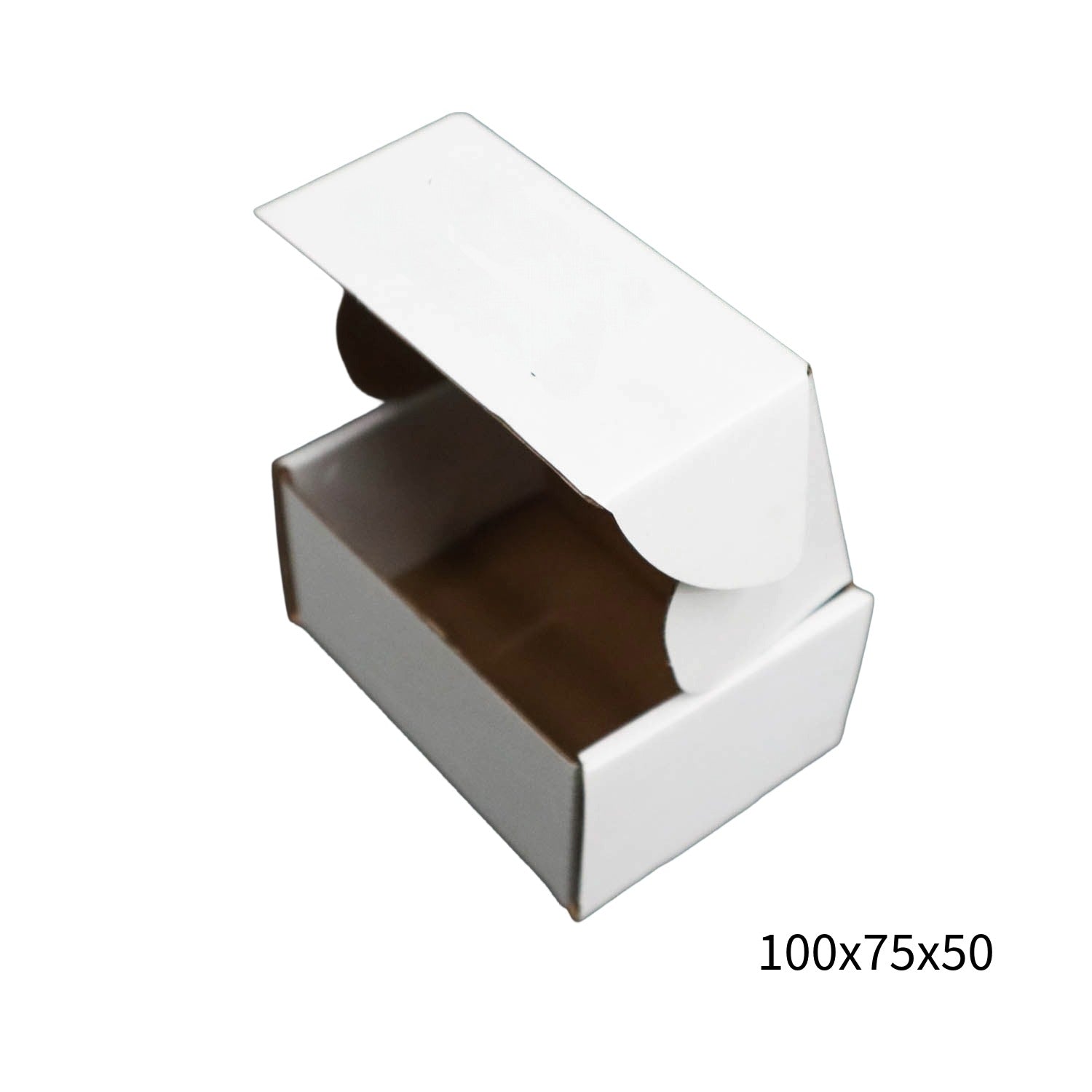 100x75x50mm White Cardboard Mailer Box – Self-Locking Die-Cut 100pk-2029334117564420096