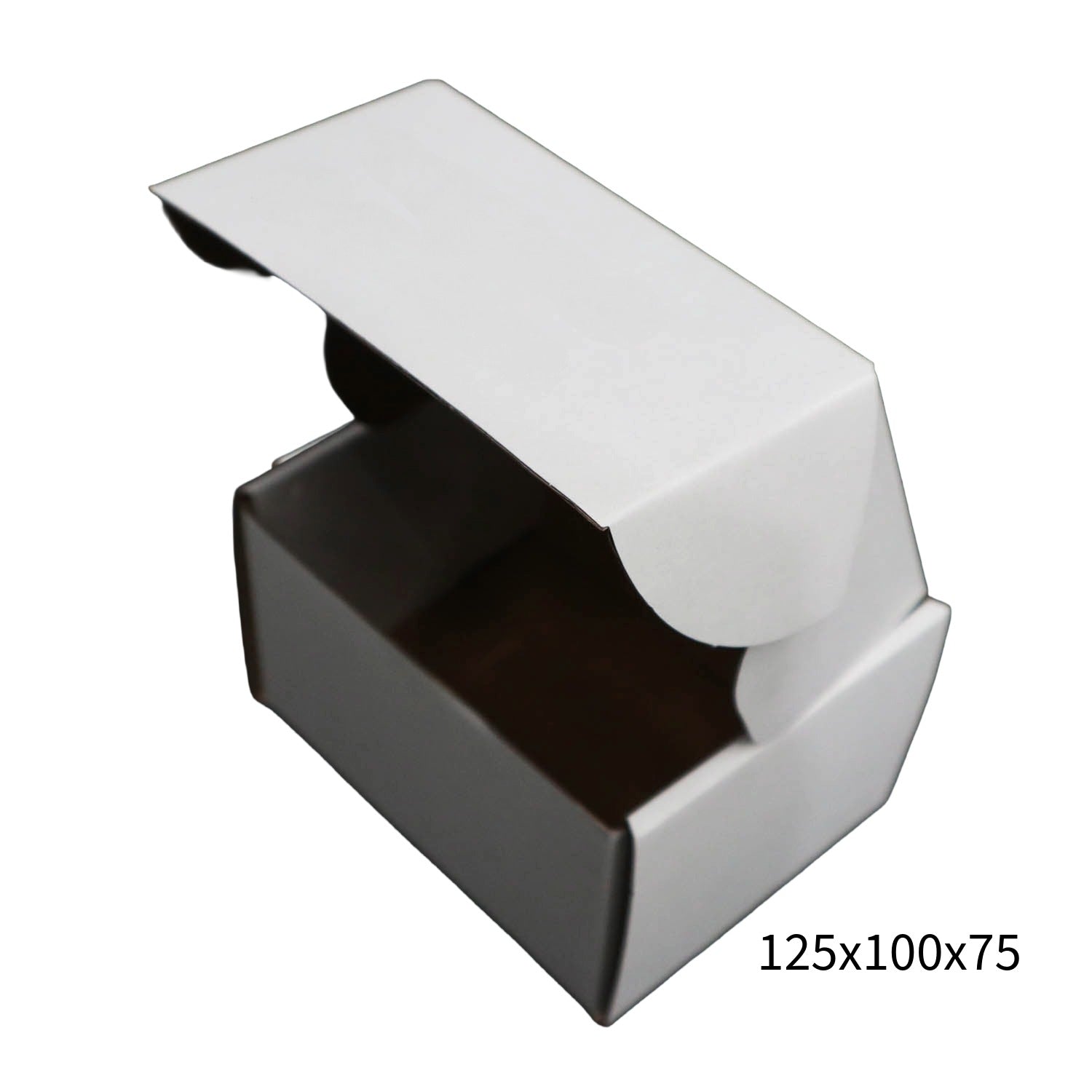125x100x75mm White Cardboard Mailer Box – Self-Locking Die-Cut 100pk-2029334117719609344