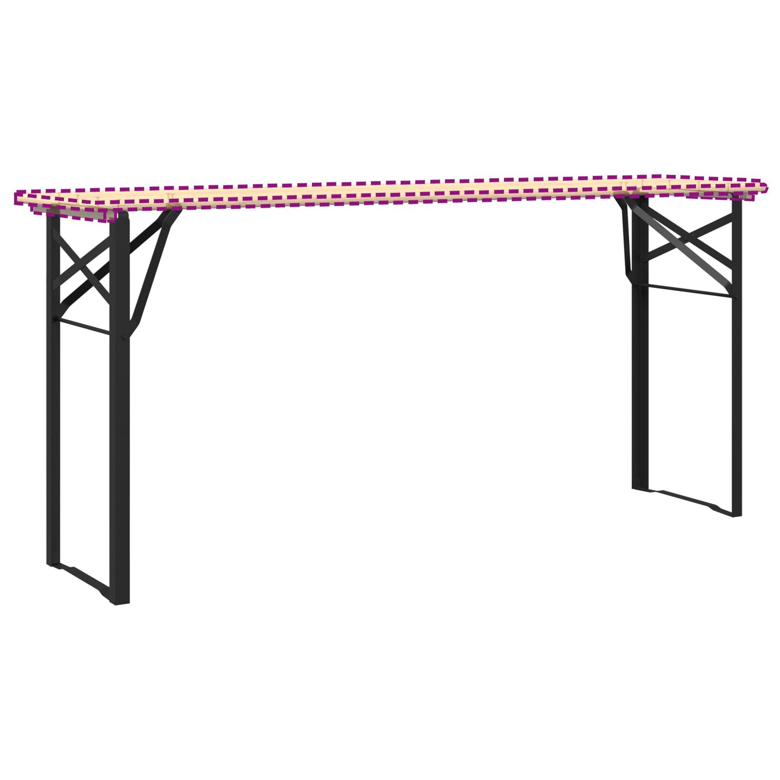 Beer Table Legs 2 pcs Foldable Black Powder-coated Steel