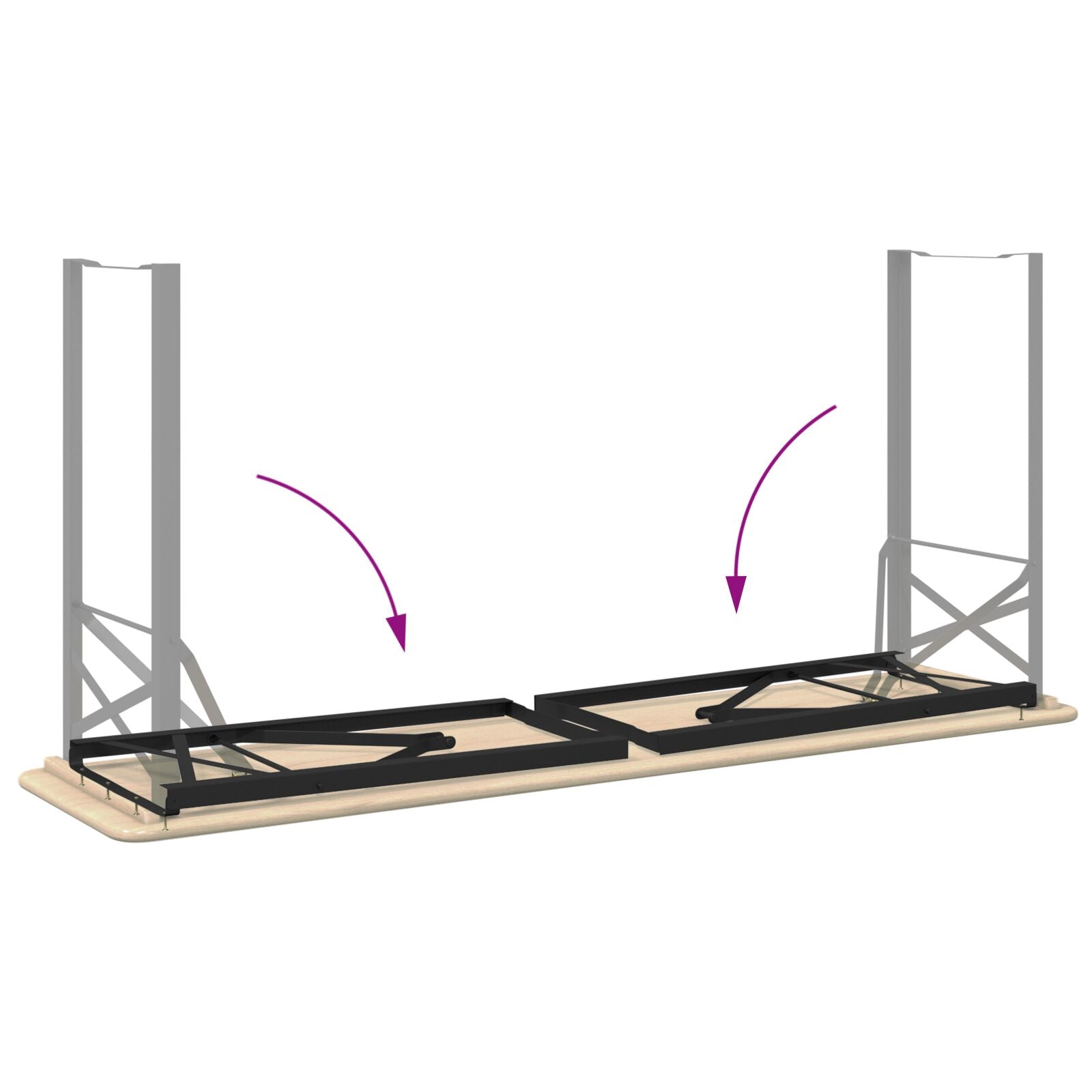 Beer Table Legs 2 pcs Foldable Black Powder-coated Steel