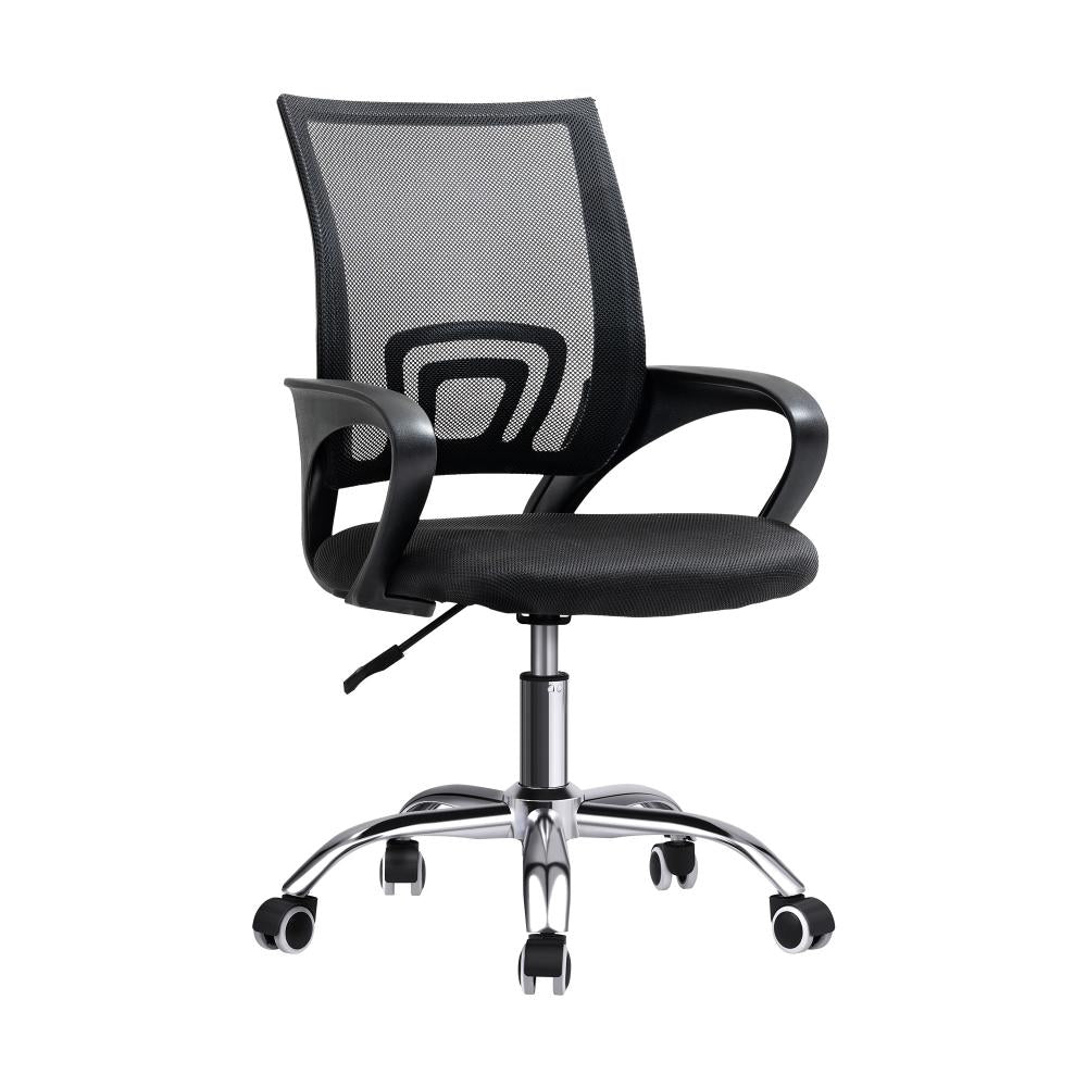 Office Chair with Casters Swivel Armrests Black