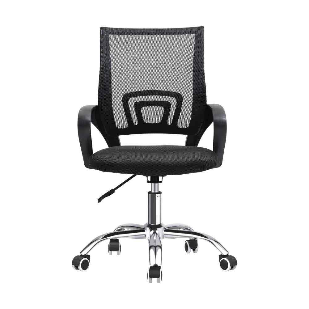 Office Chair with Casters Swivel Armrests Black