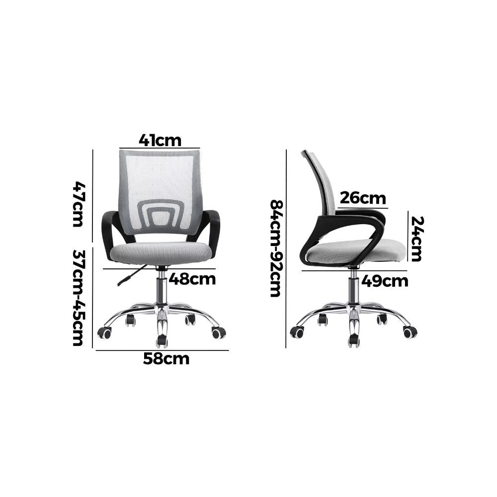 Office Chair with Mesh Backrest Foam Seat Grey