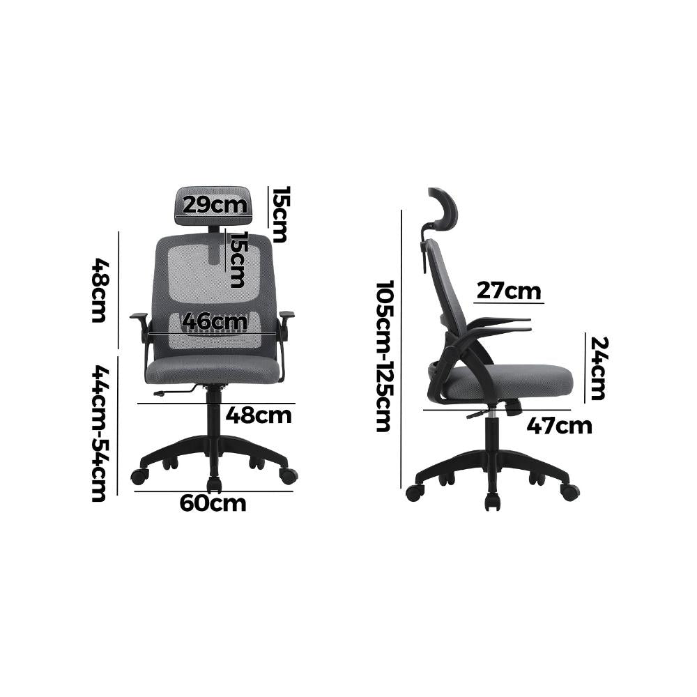 Ergonomic Office Chair Back Support Dark Grey&Black