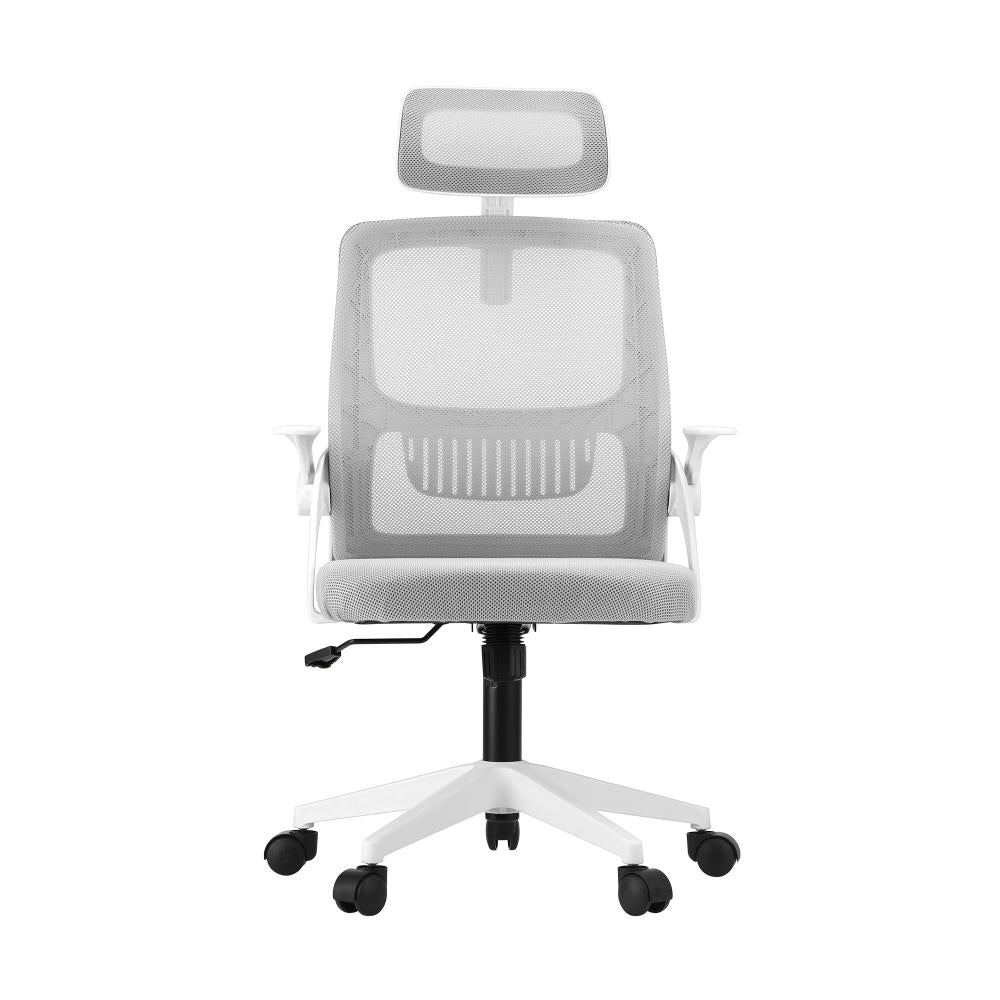 Mesh Office Chair Fabric Seat White