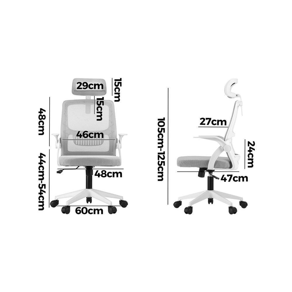 Mesh Office Chair Fabric Seat White