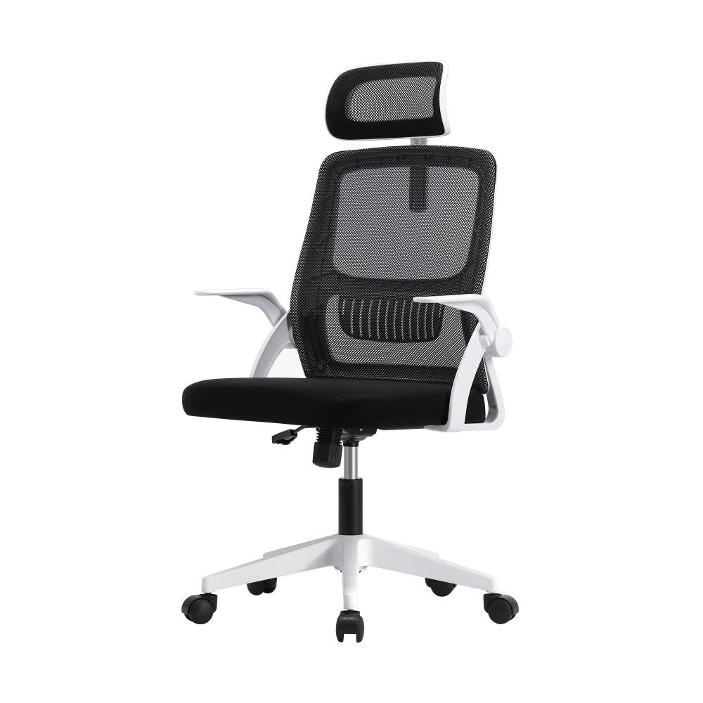 Mesh Office Chair Fabric Seat Black&White