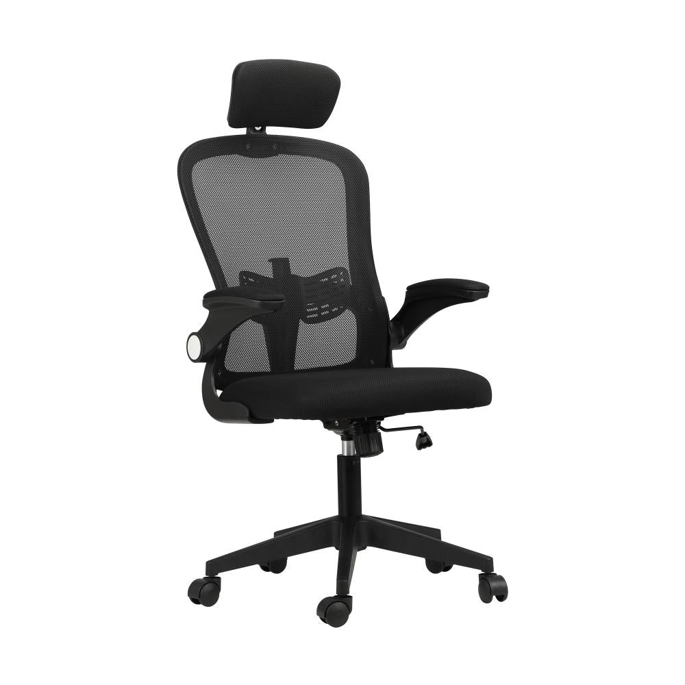Office Chair with Mesh Padding Headrest Armrest Black