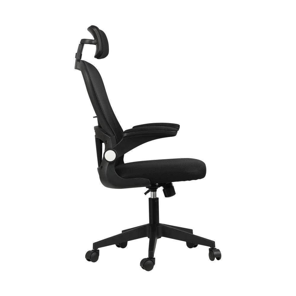 Office Chair with Mesh Padding Headrest Armrest Black