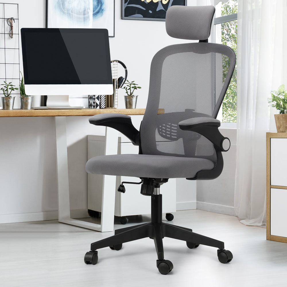 Mesh Office Chair Executive Seat Racing Tilt BK&GY