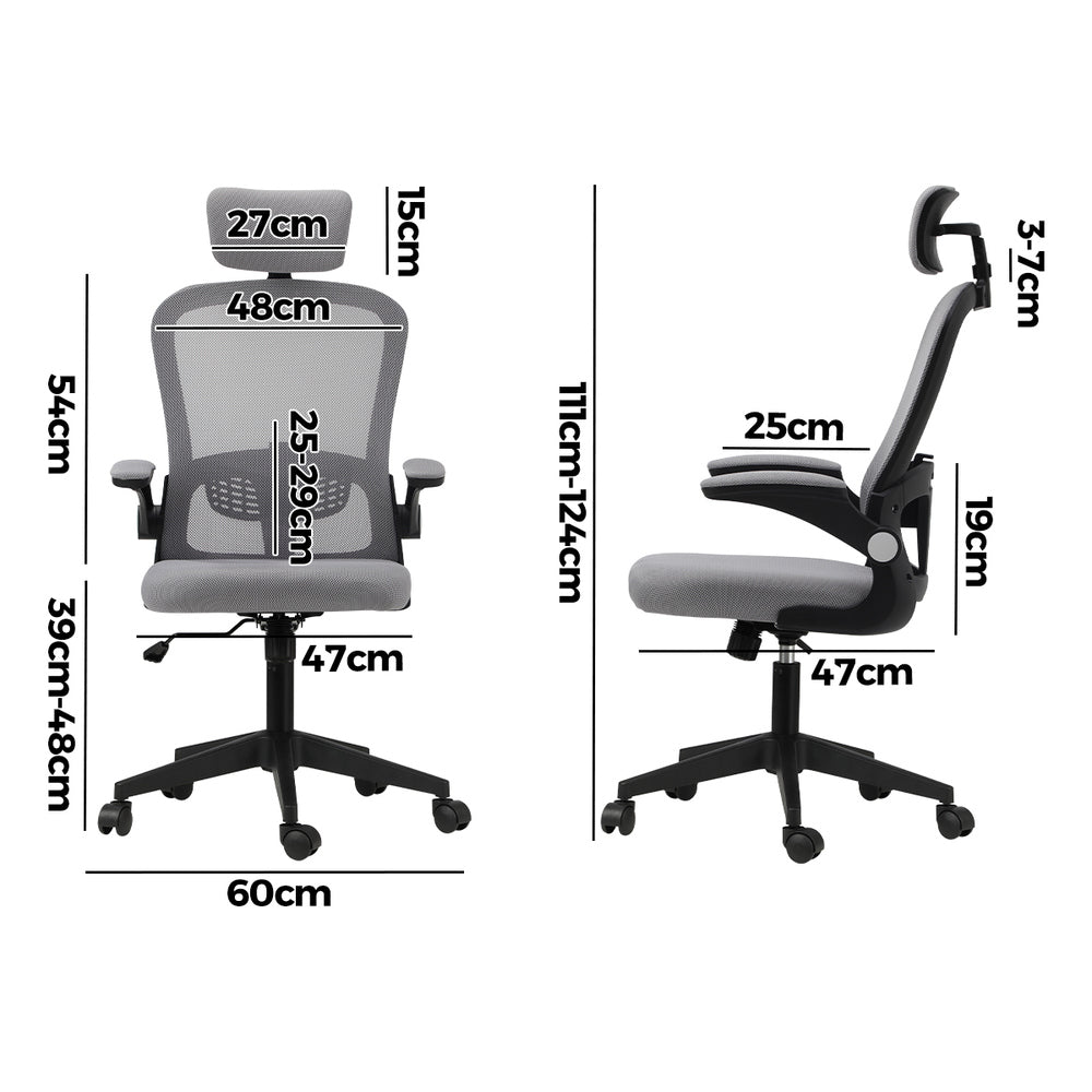 Mesh Office Chair Executive Seat Racing Tilt BK&GY