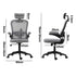 Mesh Office Chair Executive Seat Racing Tilt BK&GY