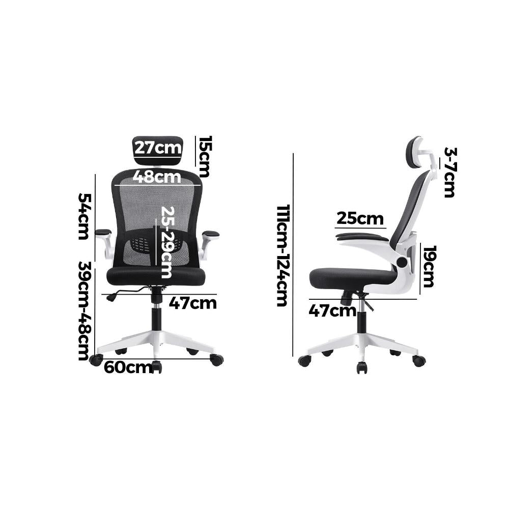 Mesh Office Chair Fabric Seat White&Black