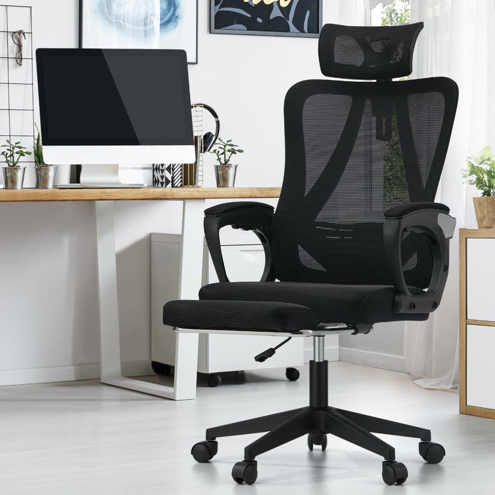 Mesh Office Chair Adjustable Lumbar Support Black