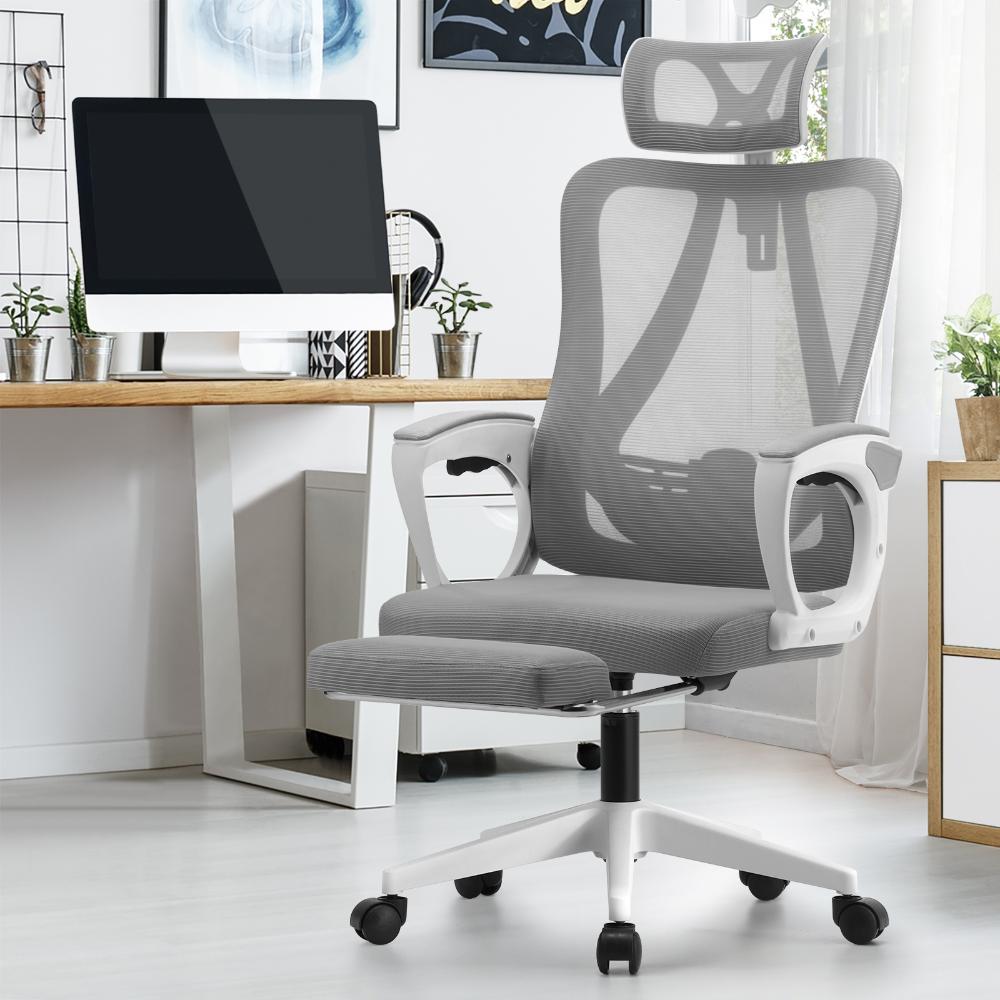 Mesh Office Chair Adjustable Lumbar Support White