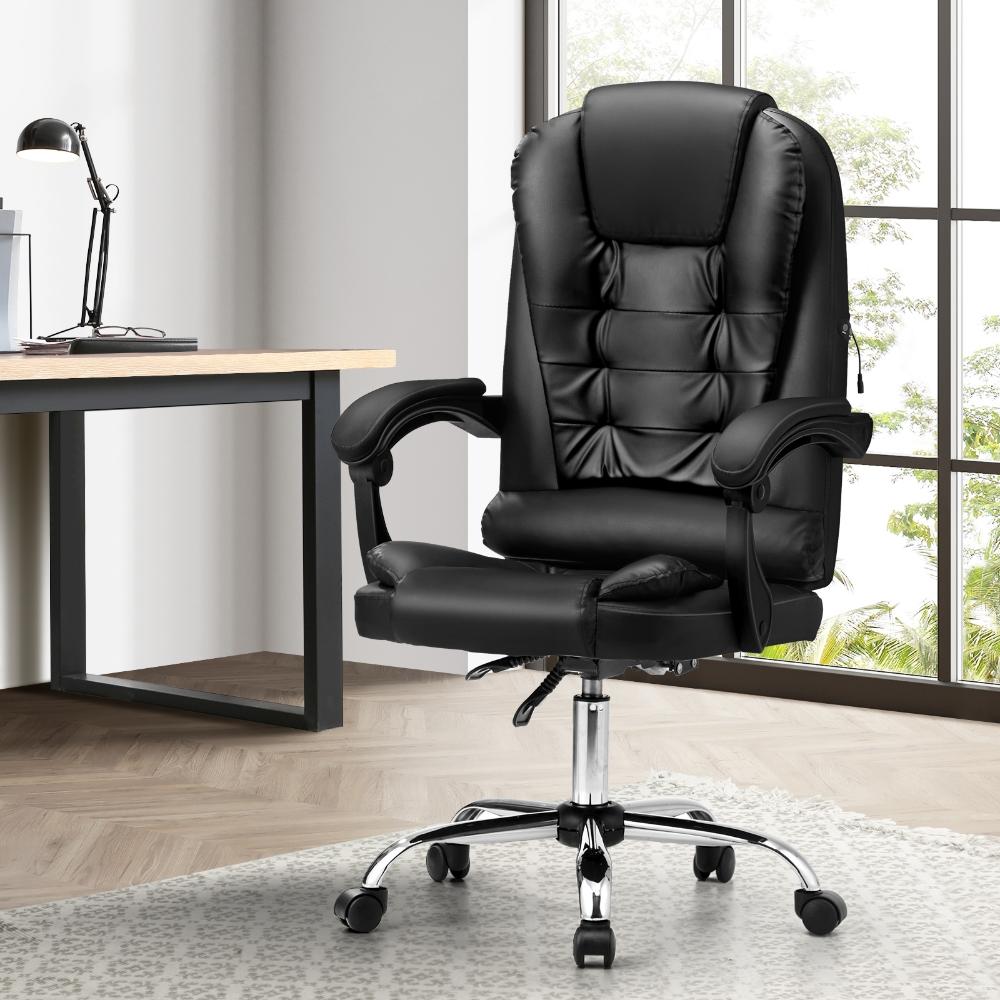 Massage Office Chair Racing Chairs PU Leather Black