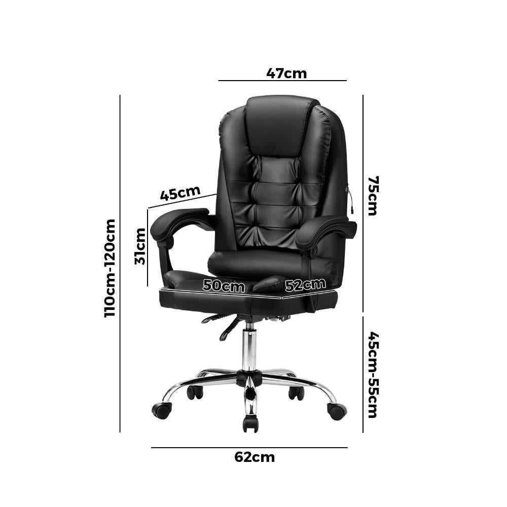 Massage Office Chair Racing Chairs PU Leather Black